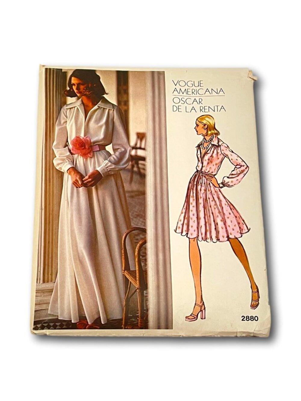 Vogue 2880 Oscar de La Renta Dress Americana Size 10 Sewing Pattern Uncut USA